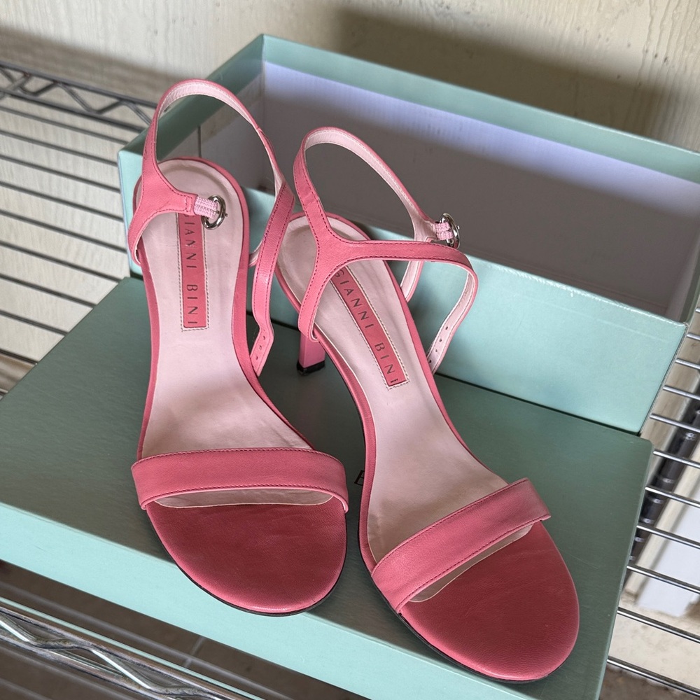 Gianni Bini Pink Ray Heeled Sandals